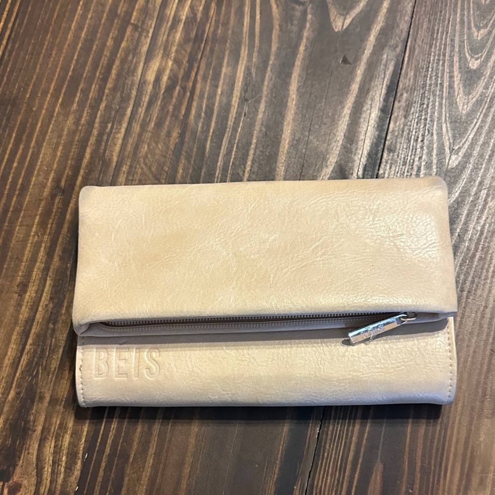 BEIS Cream Fold-Over Wallet